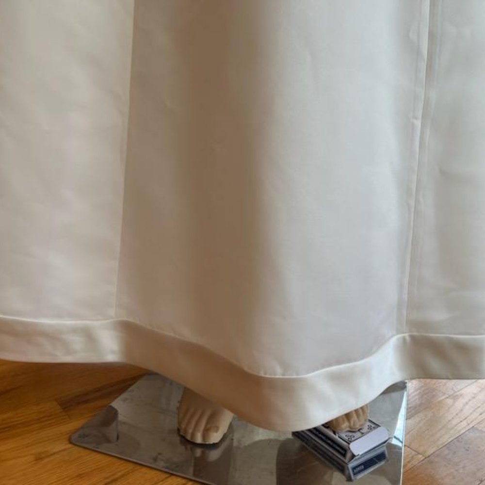 *Mon Cheri Ivory Tan Satin Sleeveless O Back Wedding Dress Bridal Gown Size 8 - Picture 14 of 14
